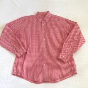 Southern Tide Coral Gingham Button Down size M